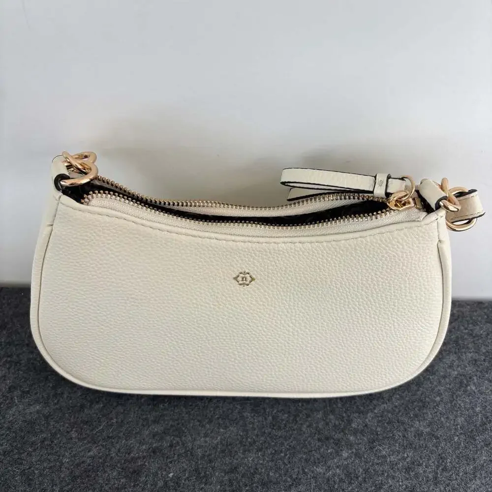 Nanette Lepore Cream Pebble Leather Hobo Shoulder Bag